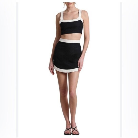 7  For All Mankind  black white coord set top and skirt size XL - Picture 1 of 12
